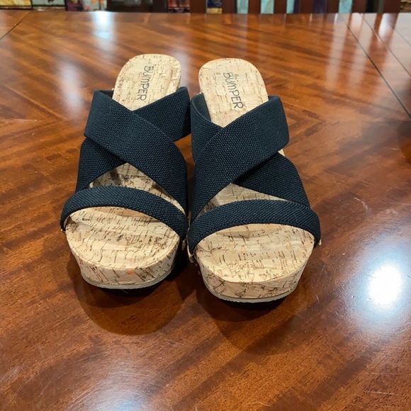 Black Wedge Sandal - Picture 2 of 4